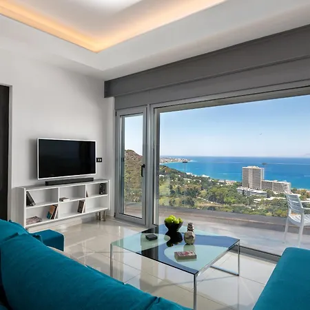 Apartment Rhodes Skyline With Out Door Jacuzzi Sea View A2 Ixia (Rhodes)
