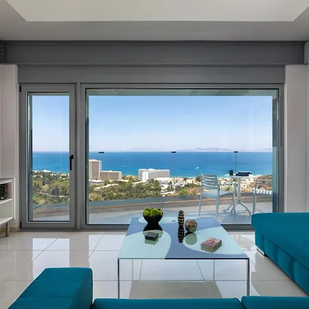 Rhodes Skyline With Out Door Jacuzzi Sea View A2 익시아
