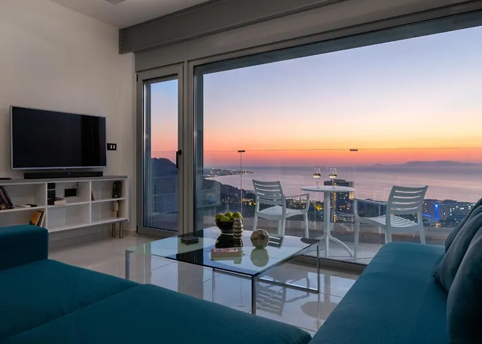 Rhodes Skyline With Out Door Jacuzzi Sea View A2