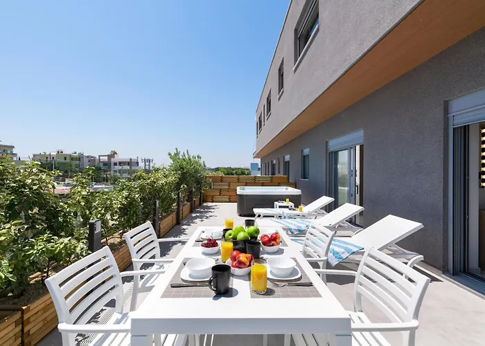 아파트 Rhodes Skyline With Out Door Jacuzzi Sea View A2 *